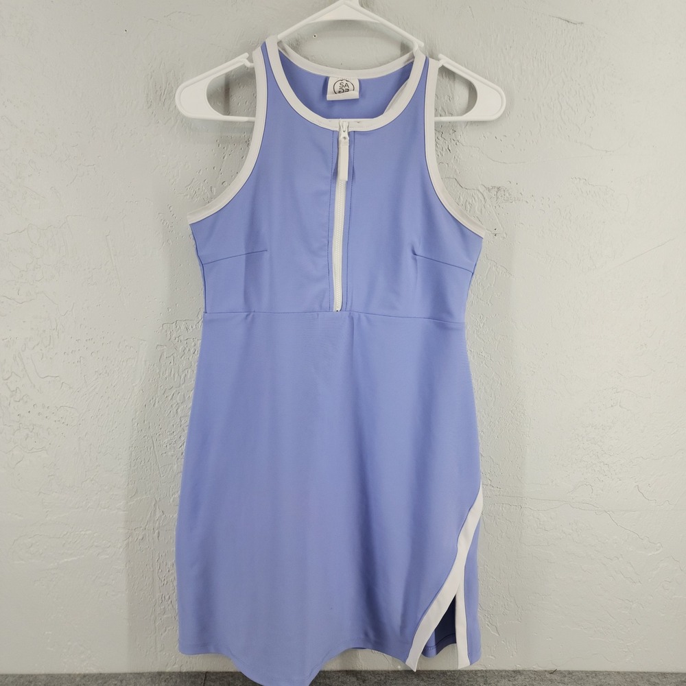 Sage Collective Periwinkle Purple Quarter Zip Active Tennis Dress Skort Womens M